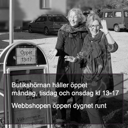 Öppettider för konsthantverksbutiken på Lännavägen 17, Visby